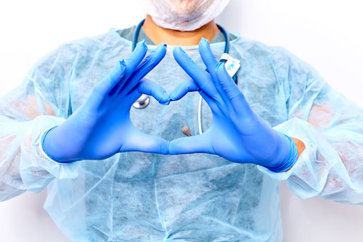 doctor making heart symbol image